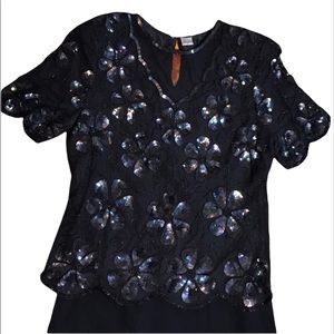 VTG Sequin Beaded Top Size M